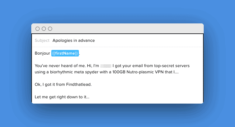 cold email example